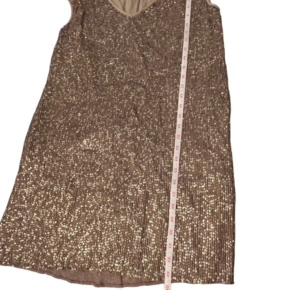 St John Couture Gold Silver Beaded Sequin Stretchy Evening Dress Size 2 RARE EUC - Picture 14 of 16